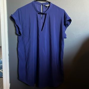 Capped Sleeve Blouse with Key Hole Collar Design